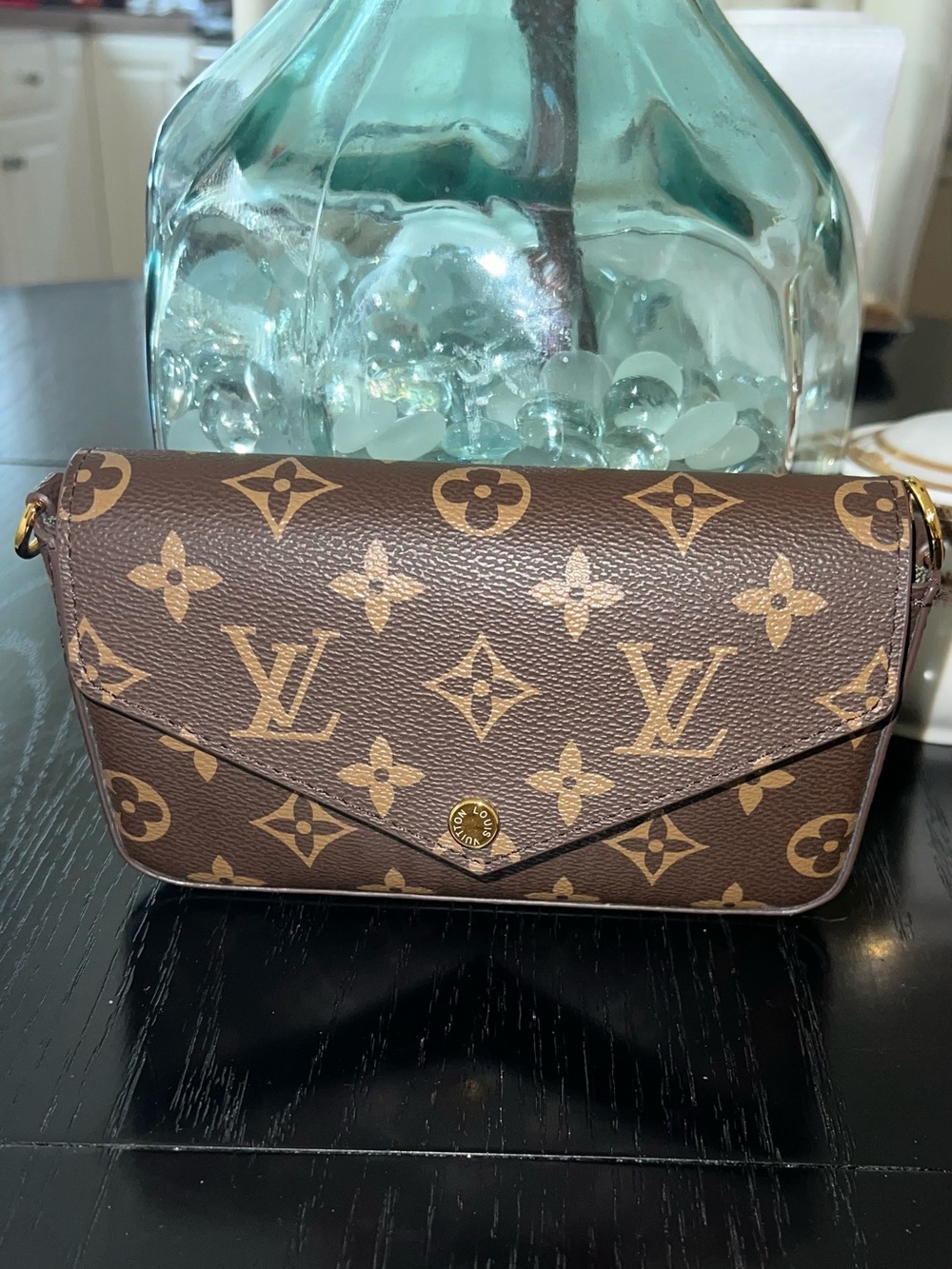 Monogram Envelope Crossbody Bag - Brown
